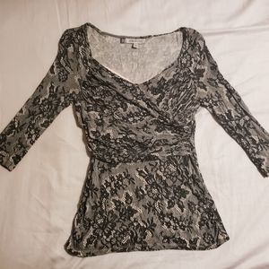 JLo Petite Small Lace Patterned Shirt